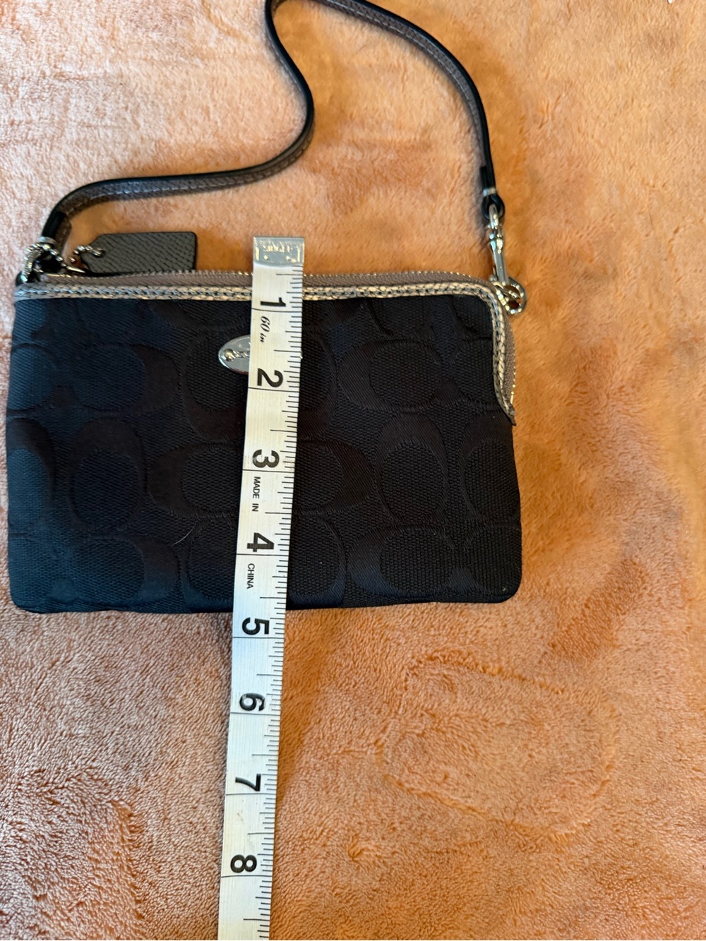 Coach Black Signature Wristlet with Silver Trim - Picture 12 of 12